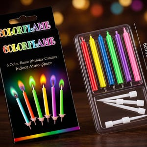 Color Flame Birthday Candles Set | Magic Cake Topper, Vibrant Party Decor