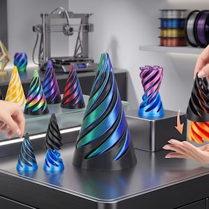 3D Printed Inverting Fidget Toy | Kinetic Spiral Cone Desk Decor, Sensory ADHD Aid