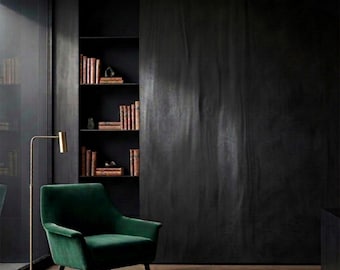Black Charred Wood-Look Wallpaper | Shou Sugi Ban Texture