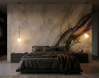 Sedimentary Monolith Mural | Large Format Fissure Art | Material Mimicry | Bespoke Architectural Surface