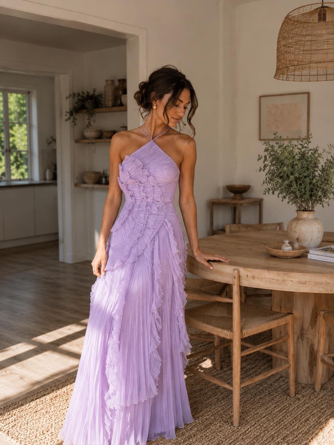 lilac pleated midi dress Tea Rose Purple Pleated Midi Dress