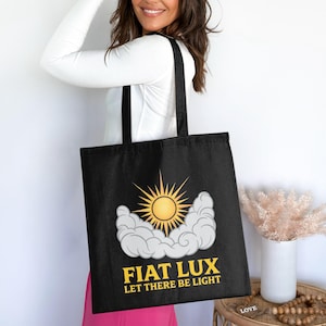 Que se haga la luz. Bolso de tela, bolso de tela con la Biblia, bolso de tela con las Escrituras, bolso de tela cristiano, regalo cristiano, regalo católico, regalo para ella.