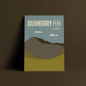 Quandary Peak 14er Poster, 14ers poster, 14er