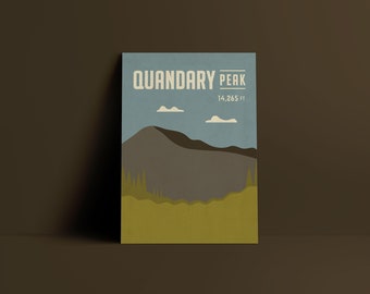 Quandary Peak 14er Poster, 14ers poster, 14er
