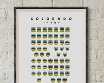 14er Poster Colorado Mountains