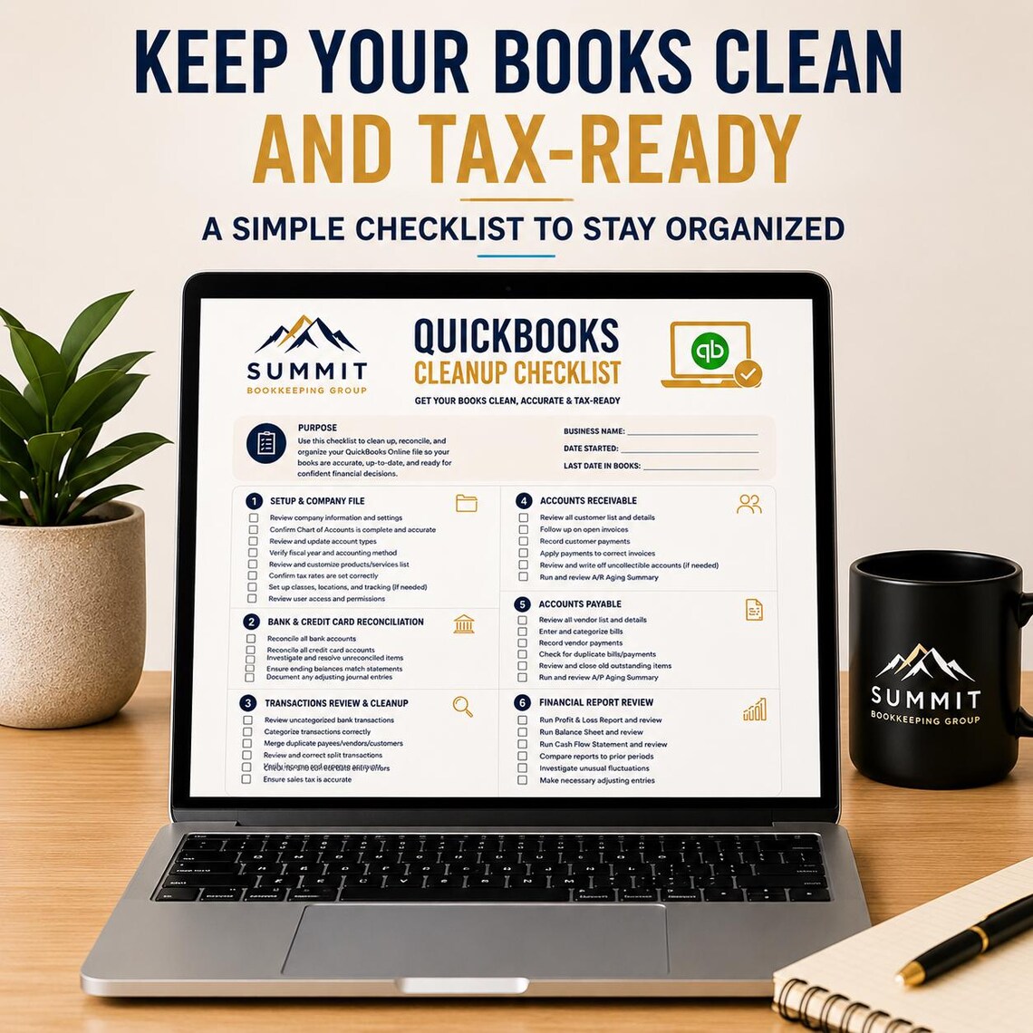 Quickbooks Cleanup Checklist for Small Business | Bookkeeping PDF ...