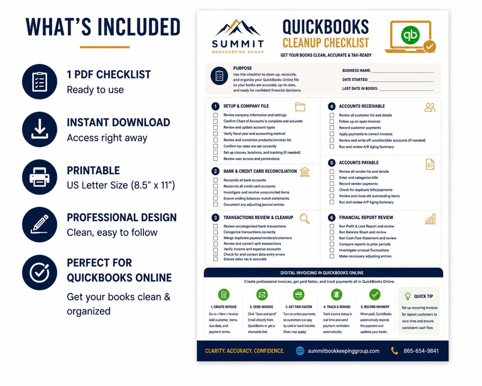 Quickbooks Cleanup Checklist for Small Business | Bookkeeping PDF ...