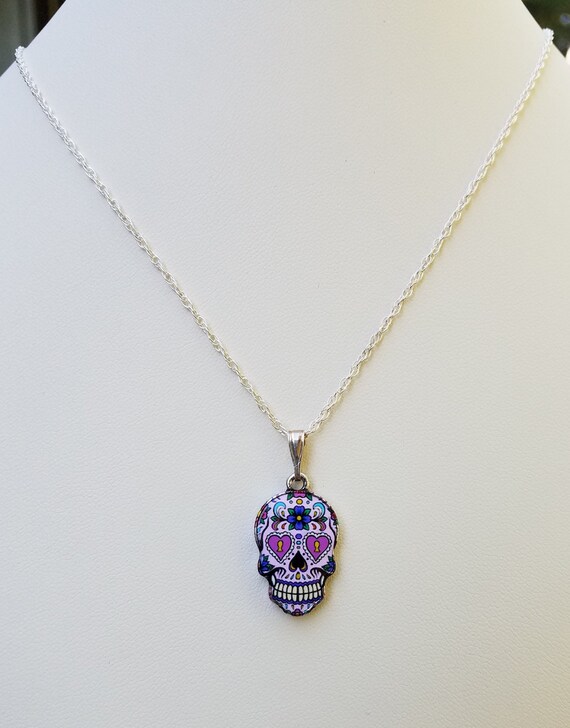 Sugar Skull Necklace On Your Choice Of A 16 Or 18 - Sugar Skull Pendant