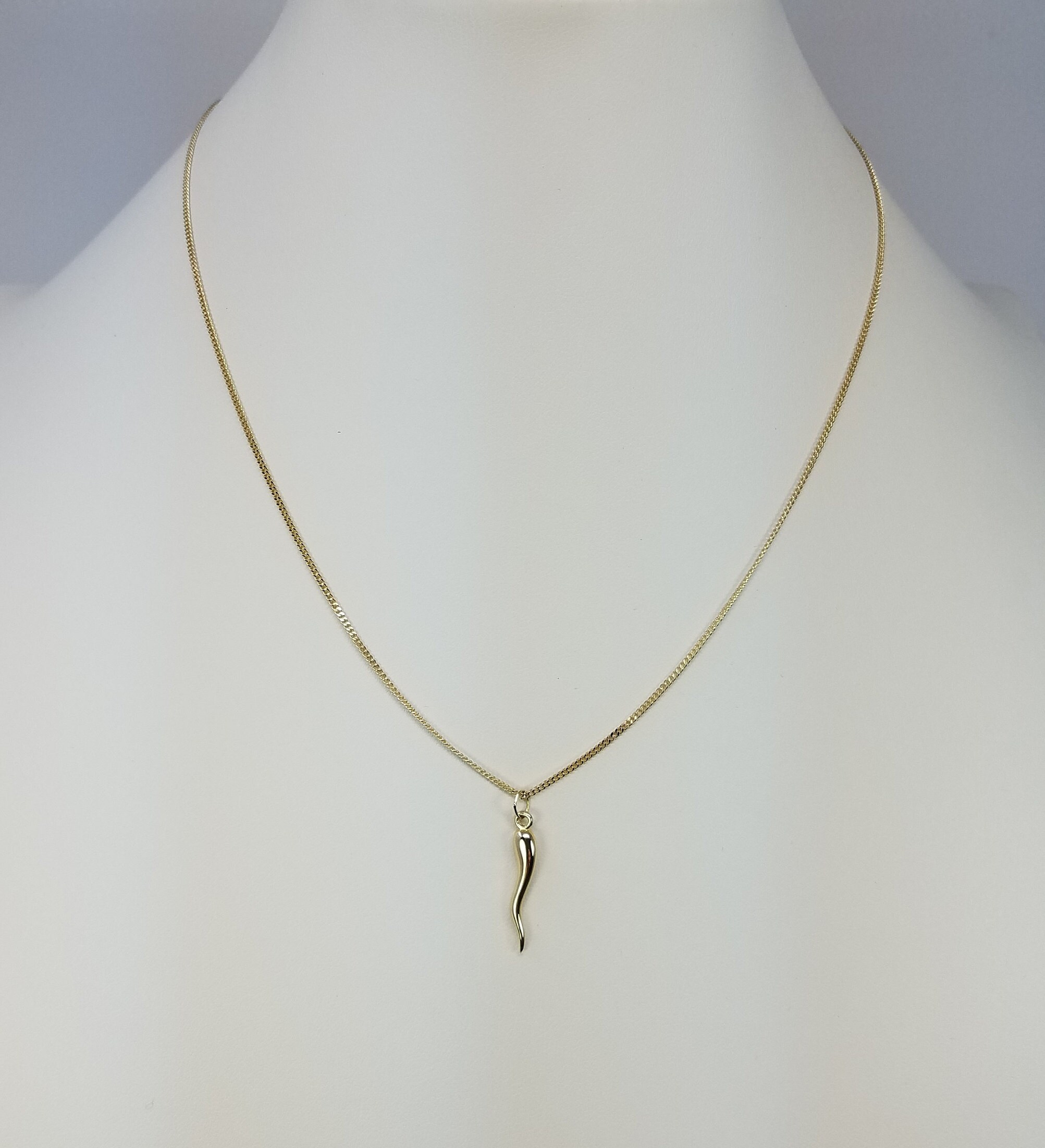 14kt Gold Italian Horn Necklace Etsy