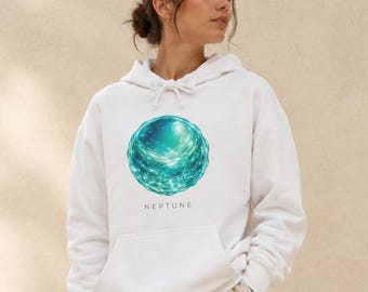 Planet Hoodie, Celestial Hoodie, Space Sweatshirt, Neptune Graphic Hoodie, Astronomy Gift, Unisex Hoodie