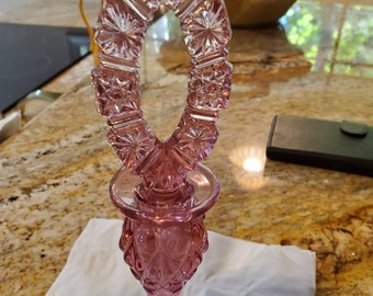Description: Vintage Cranberry color Fenton Art Glass Perfume Bottle.