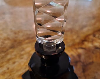 Opaque Black Glass Czech ArtDeco Perfume Bottle