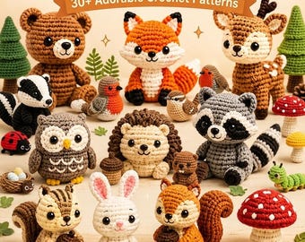 Mega Woodland Animal Crochet Pattern Bundle | 30+ Amigurumi PDF Patterns | Beginner Friendly | Instant Download