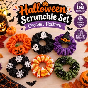 Modèle de chouchous au crochet pour Halloween | 6 modèles effrayants (Téléchargement PDF)