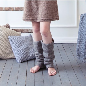 Boiled wool gray leg warmers, felted organic wool leggings, knit leg warmers, knit accessories womens Cappucino