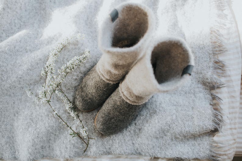Scarpe di lana cotta in lana biologica con suola in gomma e tomaia in maglia immagine 6