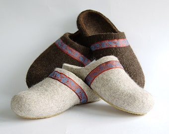 Handmade Wool Felted Slippers: Eco-Friendly House Shoes (Set of 2)