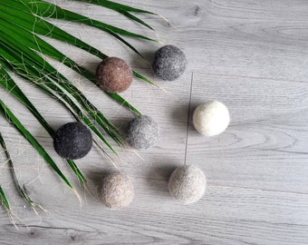 Handmade Wool Dryer Balls for naturally softer, faster, unscented, undyed and more eco-friendly laundry