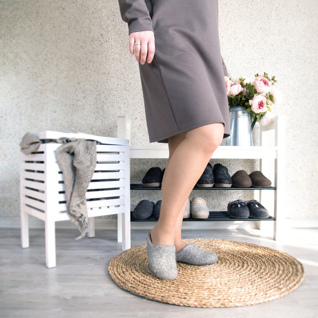 fatface grey fifi felted house shoes