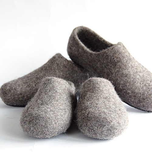Felted Wool Clogs Set of 2 Pair Handmade Natural Organic - Etsy