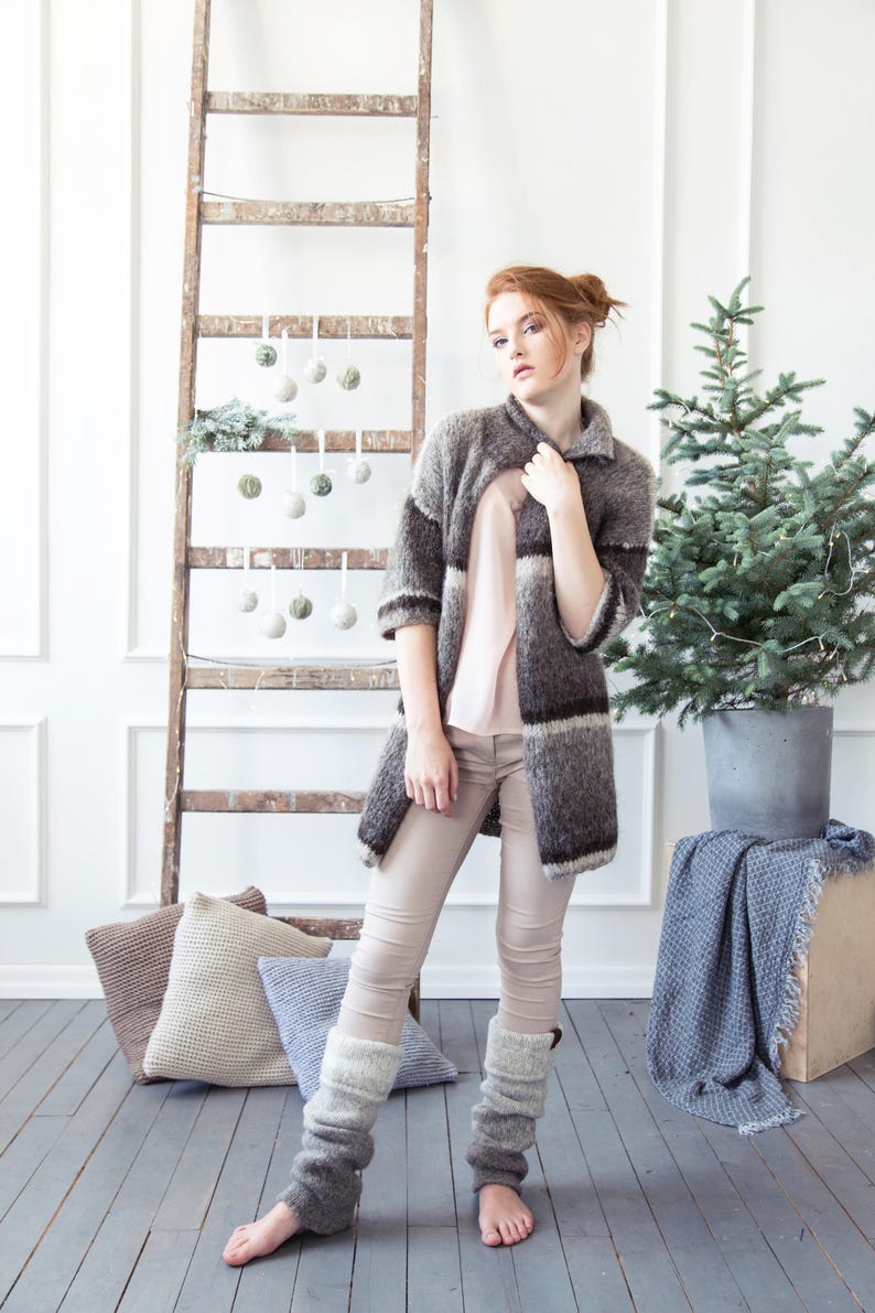 Ombre Wool Leg Warmers in Beige to Brown Natural Wool Boiled Etsy