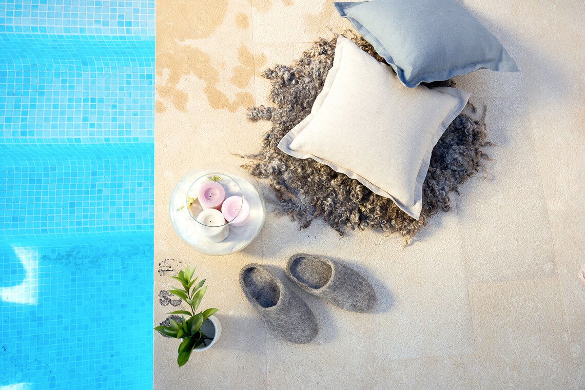 fatface grey fifi felted house shoes