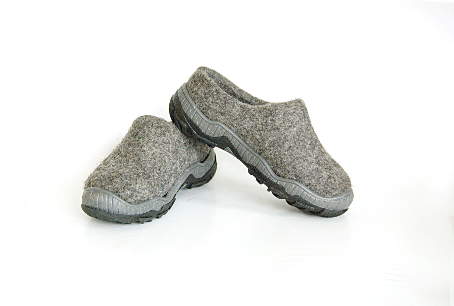 wool felt clogs