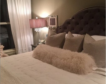 Bolster Pillow Mongolian Sheepskin Fur