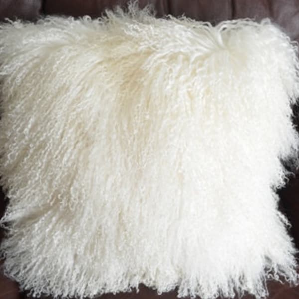 Lamb Fur Pillow Mongolian Sheepskin