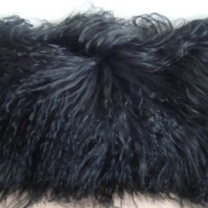 14 x 36 Mongolian Lamb  Modern Contemporary Decorative Fur Pillow