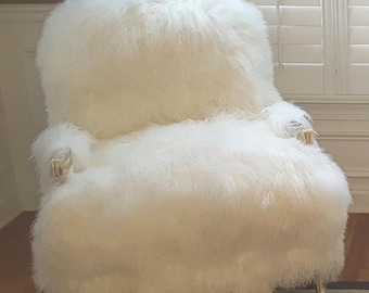 Mongolian Lamb Fur Chair Sheepskin