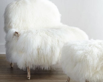 Fur Chair Sheepskin Bergere Style