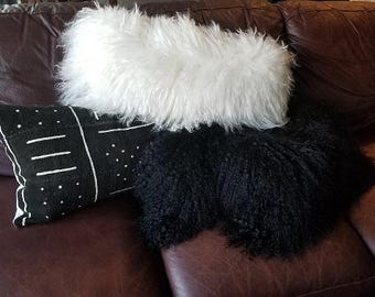 Mongolian Lamb Natural White Fur Sheepskin 18 x 8