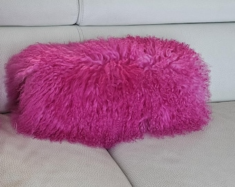 Bolster Pillow Mongolian Lamb Sheepskin Fur