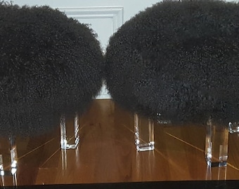 Mongolian Sheepskin Fur stool Lucite Acrylic Trending