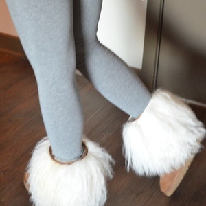 Fur boot covers Mongolian lamb fur perfect gift