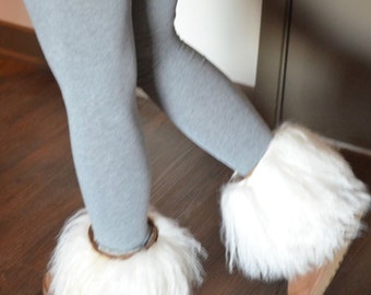 Fur boot covers Mongolian lamb fur perfect gift