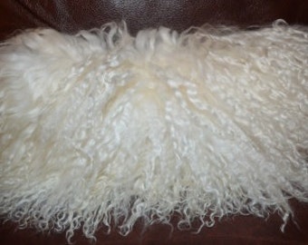 Pillow Case Tibetan Lambskin Champagne 45 x 45 cm Tibet Lamb Fur Pillow tibet fur