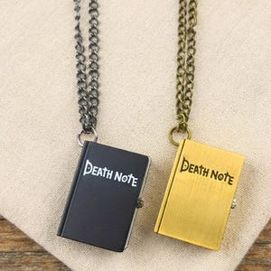 Collar con colgante del libro de Death Note, dije de cuaderno de anime, joyería de cosplay de manga, regalo gótico con cadena para fans del anime