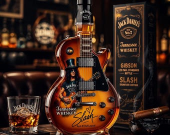 Guitar Shaped Whiskey Decanter 350ml, Rock Music Glass Bottle, Unique Bar Decor Gift for Guitar Lovers