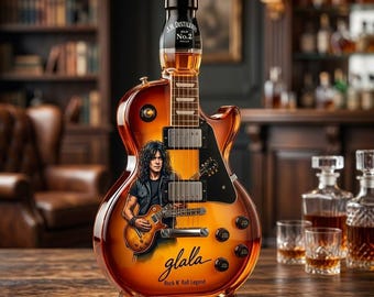 Guitar Liquor Decanter - Custom Rock N Roll Whiskey Bottle - Music Lover Gift for Him, Guitarist Birthday Gift, Unique Home Bar Decor
