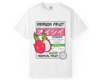 Dragon Fruit Illustration T-Shirt | Pitahaya Tropical Fruit Label