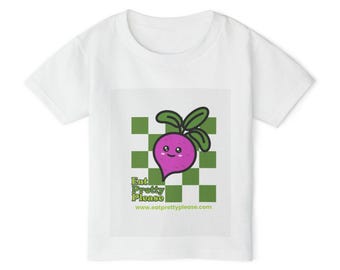 Cute Radish Character toddler T-shirt | More Pretty Food Por Favor design