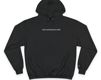 Tomato Patch Illustration Hoodie | 'High maintenance eater' minimalist text, produce graphic