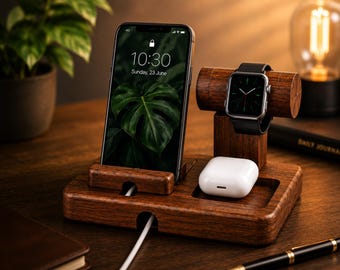 Wooden Docking Station CNC Files | Desk Organizer, Phone, Watch Stand (Digital Download)