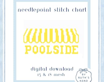 Poolside Needlepoint Charts - PDF Instant Digital Pattern – 13 Mesh & 18 Mesh