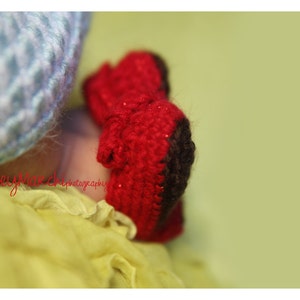 Trollkarlen från Oz Rubinröda tofflor Virkmönster för nyfödda