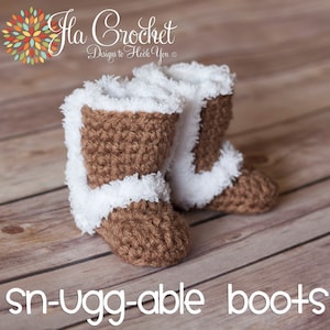 Patrón PDF de ganchillo para botas Sn-UGG Descarga instantánea imagen 1