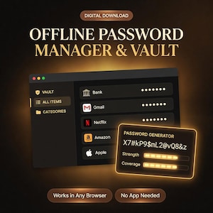 Password Manager Offline Interactive Secure Password Vault Browser Tool No Cloud No Account Needed Local Password Organizer