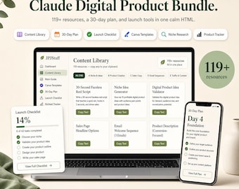 Claude Digital Product Creation Bundle AI Prompts Canva Templates Etsy Seller Guide Passive Income Side Hustle Instant Download 2026